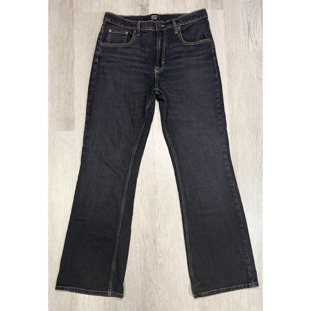 BDG Urban Outfitters 90s Bootcut Jeans Men's Size 31x32 Black Dark Wash Stretch